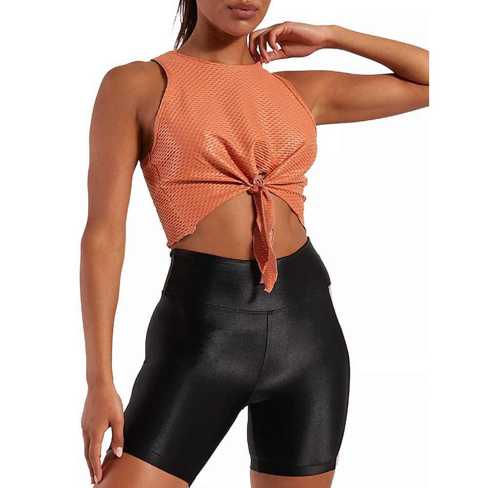 Koral Mayra Front Tie Muscle Tank Top Orange Size S 3699
